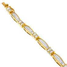 Load image into Gallery viewer, 14K Yellow Gold Princess and Baguette Cut Diamond Beaded Bracelet (3.00 cttw, H-I Color, SI1-SI2 Clarity)
