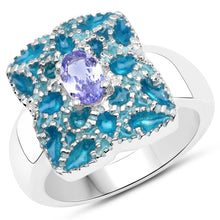 Load image into Gallery viewer, 0.44 Carat Genuine Tanzanite .925 Sterling Silver Ring
