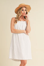 Load image into Gallery viewer, New Summer Embroidered Trim Gauze Square Neck Mini Cami Dress For Women –Elegant, Feminine &amp; Stylish for Summer
