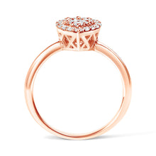 Load image into Gallery viewer, 10K Rose Gold 3/8 Cttw Round-Cut Diamond Pear Promise Ring (I-J Color, I2-I3 Clarity) - Size 7
