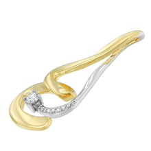 Load image into Gallery viewer, Espira 10K Two-Tone Gold 1/10 cttw Round Cut Diamond Swirl Pendant Necklace (I-J, I2-I3)
