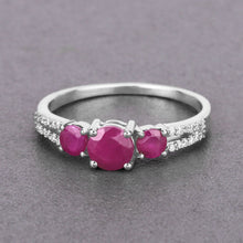 Load image into Gallery viewer, 1.02 Carat Genuine Ruby and White Diamond 14K White Gold Ring
