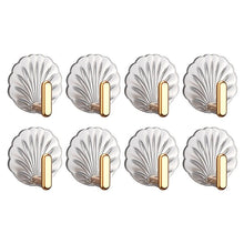 Load image into Gallery viewer, 8pcs Self Adhesive Hook Decorative Hanger On Door Wall Adhesive Key Hanger Bathroom Towels Rack Cabinet Organizer Clothes Hanger Sea Shell Deluxe Shower Hooks Shaped Fun Design

