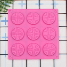 Load image into Gallery viewer, 9 Holes 3D Chocolate Mold Big Textured Fondant Silicone Insert Mould Cookie Cake Mold Decoration Cake Chocolate Tools Shape Silicone Round Mold Cake Decorating Tools
