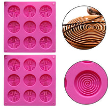 Load image into Gallery viewer, 9 Holes 3D Chocolate Mold Big Textured Fondant Silicone Insert Mould Cookie Cake Mold Decoration Cake Chocolate Tools Shape Silicone Round Mold Cake Decorating Tools
