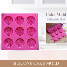 Load image into Gallery viewer, 9 Holes 3D Chocolate Mold Big Textured Fondant Silicone Insert Mould Cookie Cake Mold Decoration Cake Chocolate Tools Shape Silicone Round Mold Cake Decorating Tools

