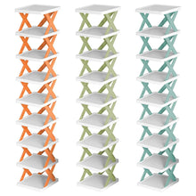 Load image into Gallery viewer, 9-Tier Narrow Entryway Shoe Rack Plastic Vertical Shoe Organizer
