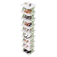 Load image into Gallery viewer, 9-Tier Narrow Entryway Shoe Rack Plastic Vertical Shoe Organizer

