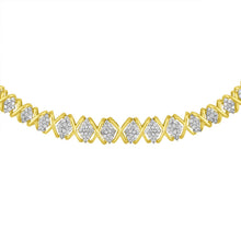 Load image into Gallery viewer, 10K Yellow Gold 4 cttw Brilliant Round-Cut Diamond Graduating Riviera Statement Necklace (H-I Color, I2-I3 Clarity)
