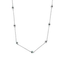 Load image into Gallery viewer, Sterling Silver Treated Diamond By Yard Necklace (3/4 cttw, Blue Color, I2-I3 Clarity)
