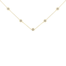 Load image into Gallery viewer, Yellow Color Plated Sterling Silver Diamond Station Necklace (1/2 cttw, K-L Color, I2-I3 Clarity)
