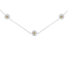Load image into Gallery viewer, Sterling Silver Diamond Station Necklace (1/2 cttw, I-J Color, I1-I2 Clarity)
