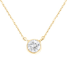 Load image into Gallery viewer, .925 Sterling Silver 1/2 Cttw Diamond Bezel 18" Pendant Necklace (I-J Color, I2-I3 Clarity)
