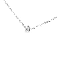 Load image into Gallery viewer, 14K White Gold 1/10 Cttw Pear Shape Lab Grown Diamond Solitaire Pendant Necklace (F-G Color, VS2-SI1 Clarity)

