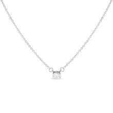 Load image into Gallery viewer, 14K White Gold 1/4 Cttw Lab Grown Oval Solitaire Diamond East West 18" Pendant Necklace (G-H Color, VS2-SI1 Clarity)
