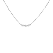 Load image into Gallery viewer, Sterling Silver 1/5 Cttw Lab Grown Diamond 3 Stone Station Necklace
