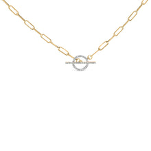Load image into Gallery viewer, 14KT Yellow Gold 1/4 Cttw Diamond  Toggle Clasp Paperclip Link Necklace (I-J Color, I1-I2 Clarity) - 18" Inches
