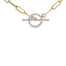 Load image into Gallery viewer, 14KT Yellow Gold 1/4 Cttw Diamond  Toggle Clasp Paperclip Link Necklace (I-J Color, I1-I2 Clarity) - 18" Inches
