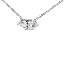 Load image into Gallery viewer, 14K White Gold 1/2 Cttw Marquise Lab-Grown Diamond East West Solitaire 18" Pendant Necklace (F-G Color, VS2-SI1 Clarity)
