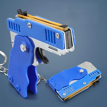 Load image into Gallery viewer, Foldable Metal Rubber Band Launcher Toy Keychain
