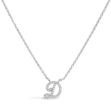 Load image into Gallery viewer, 10K White Gold Diamond Accent "A" Initial Script Style Pendant Necklace
