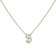 Load image into Gallery viewer, 10K White Gold Diamond Accent "A" Initial Script Style Pendant Necklace
