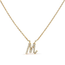 Load image into Gallery viewer, 10K White Gold Diamond Accent "A" Initial Script Style Pendant Necklace
