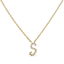 Load image into Gallery viewer, 10K White Gold Diamond Accent "A" Initial Script Style Pendant Necklace
