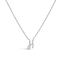 Load image into Gallery viewer, 10K White Gold Diamond Accent "A" Initial Script Style Pendant Necklace
