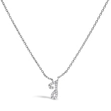 Load image into Gallery viewer, 10K White Gold Diamond Accent "A" Initial Script Style Pendant Necklace
