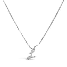 Load image into Gallery viewer, 10K White Gold Diamond Accent "A" Initial Script Style Pendant Necklace
