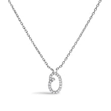 Load image into Gallery viewer, 10K White Gold Diamond Accent "A" Initial Script Style Pendant Necklace
