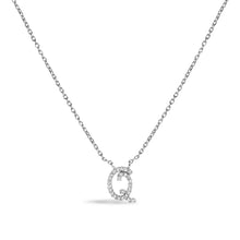 Load image into Gallery viewer, 10K White Gold Diamond Accent "A" Initial Script Style Pendant Necklace
