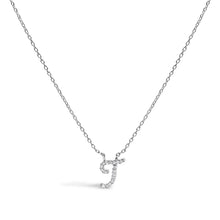 Load image into Gallery viewer, 10K White Gold Diamond Accent "A" Initial Script Style Pendant Necklace
