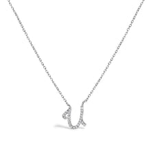 Load image into Gallery viewer, 10K White Gold Diamond Accent "A" Initial Script Style Pendant Necklace
