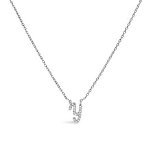 Load image into Gallery viewer, 10K White Gold Diamond Accent "A" Initial Script Style Pendant Necklace
