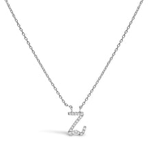 Load image into Gallery viewer, 10K White Gold Diamond Accent "A" Initial Script Style Pendant Necklace
