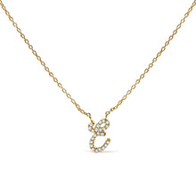 Load image into Gallery viewer, 10K White Gold Diamond Accent "A" Initial Script Style Pendant Necklace
