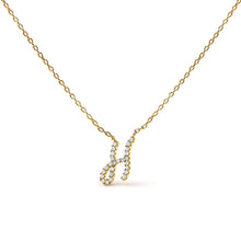 Load image into Gallery viewer, 10K White Gold Diamond Accent "A" Initial Script Style Pendant Necklace
