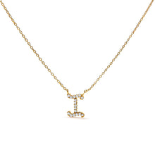 Load image into Gallery viewer, 10K White Gold Diamond Accent "A" Initial Script Style Pendant Necklace
