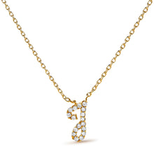 Load image into Gallery viewer, 10K White Gold Diamond Accent "A" Initial Script Style Pendant Necklace
