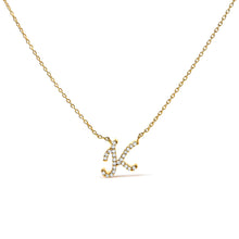 Load image into Gallery viewer, 10K White Gold Diamond Accent "A" Initial Script Style Pendant Necklace
