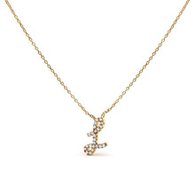 Load image into Gallery viewer, 10K White Gold Diamond Accent "A" Initial Script Style Pendant Necklace
