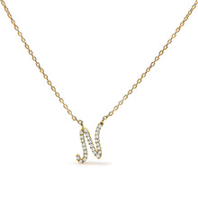 Load image into Gallery viewer, 10K White Gold Diamond Accent "A" Initial Script Style Pendant Necklace
