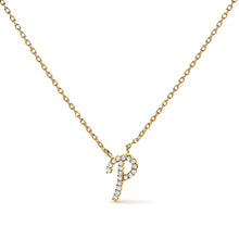 Load image into Gallery viewer, 10K White Gold Diamond Accent "A" Initial Script Style Pendant Necklace

