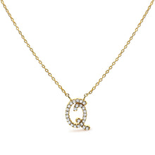 Load image into Gallery viewer, 10K White Gold Diamond Accent "A" Initial Script Style Pendant Necklace
