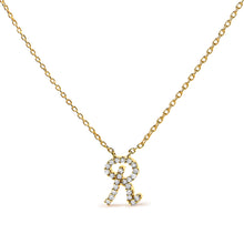 Load image into Gallery viewer, 10K White Gold Diamond Accent "A" Initial Script Style Pendant Necklace
