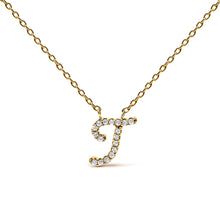 Load image into Gallery viewer, 10K White Gold Diamond Accent "A" Initial Script Style Pendant Necklace
