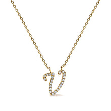 Load image into Gallery viewer, 10K White Gold Diamond Accent "A" Initial Script Style Pendant Necklace
