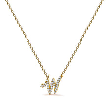 Load image into Gallery viewer, 10K White Gold Diamond Accent "A" Initial Script Style Pendant Necklace

